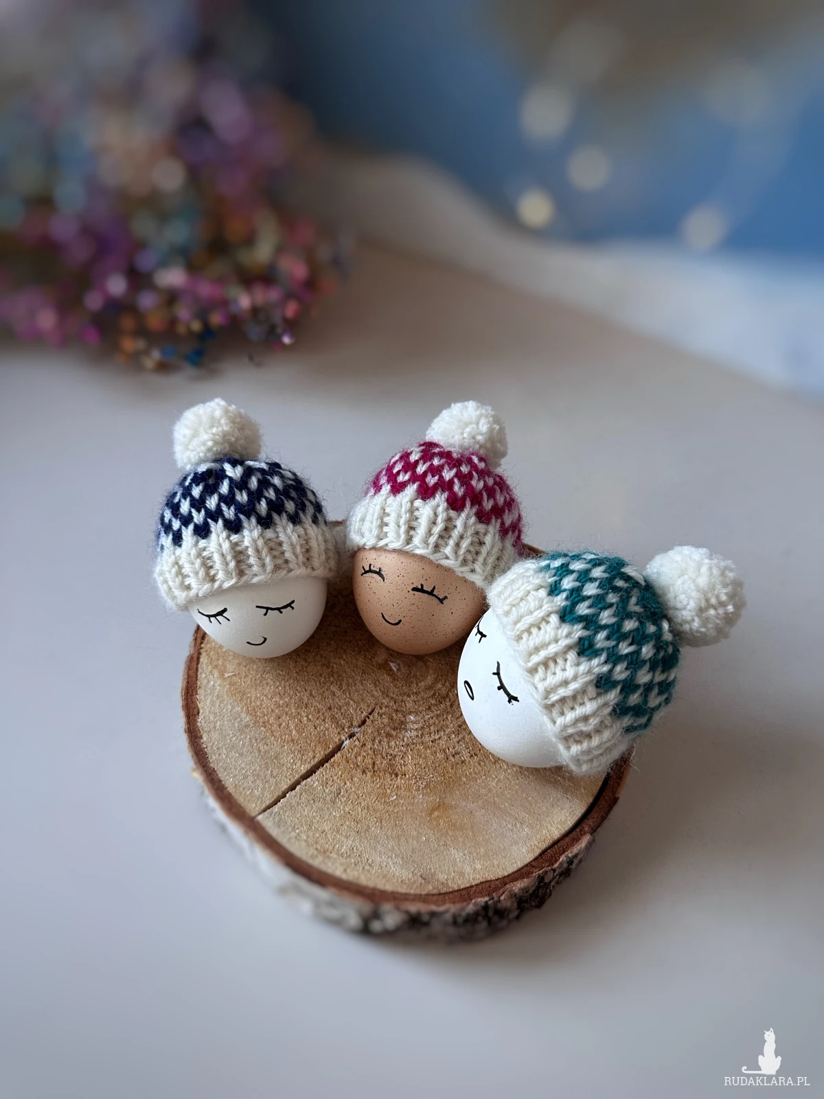 Czapeczki na jajka wielkanocne - zestaw 3 szt.